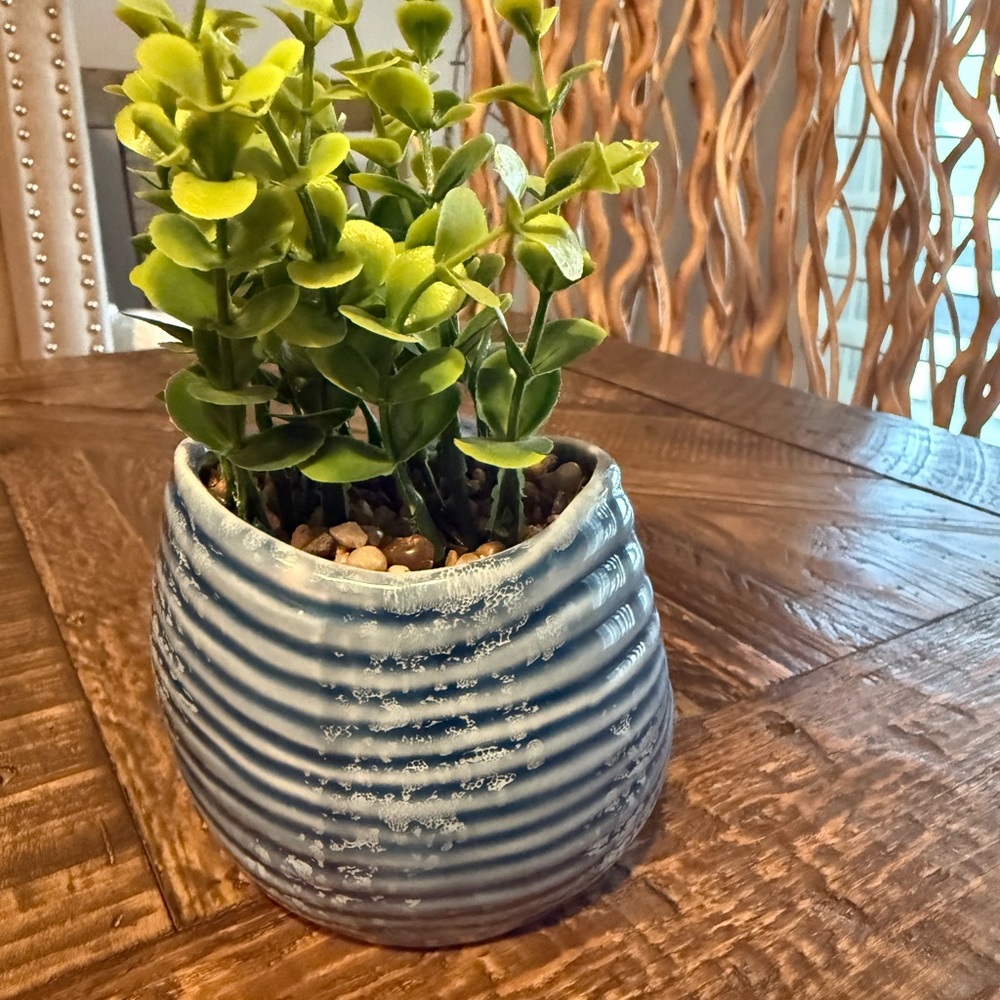Source Unknown Blue Spiral Shell Planter - Picture 2 of 6